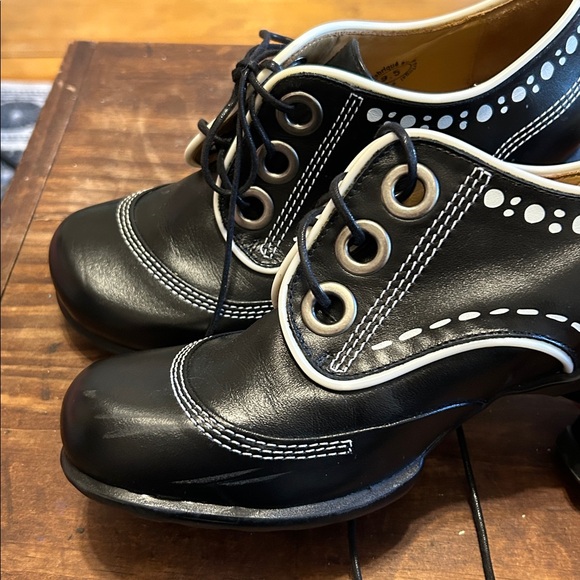 John Fluevog Black and White Heeled Boots - Picture 6 of 6